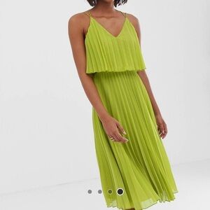 ASOS Bright Green Layered Midi Dress